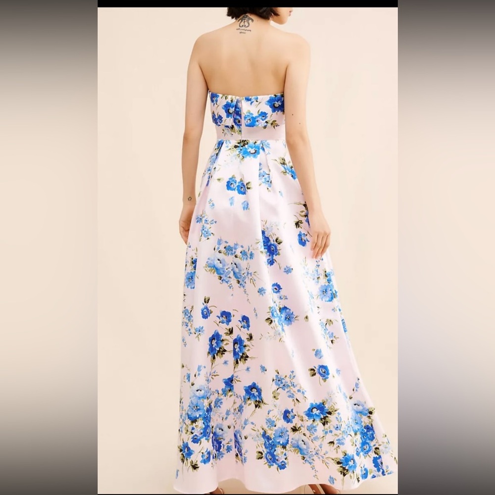 Anthropology If By the Sea Strapless Floral Gown. - Picture 3 of 5